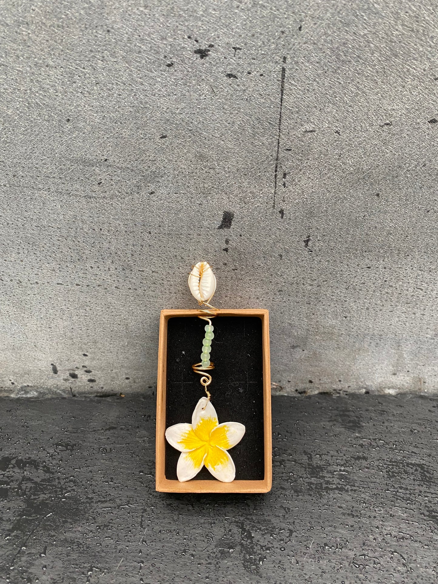 Frangipani hair charm