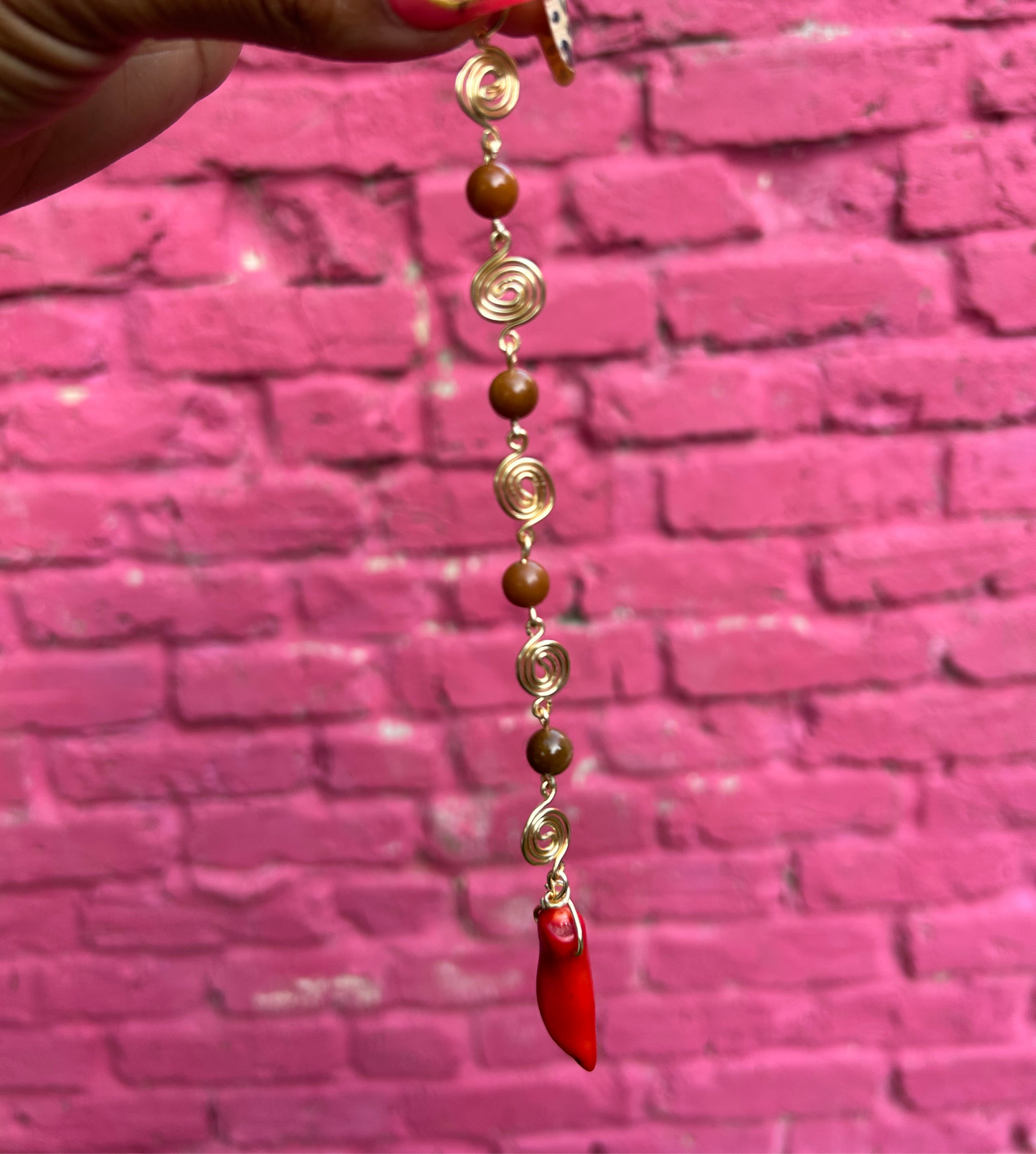 Coral Kiss Hair charm