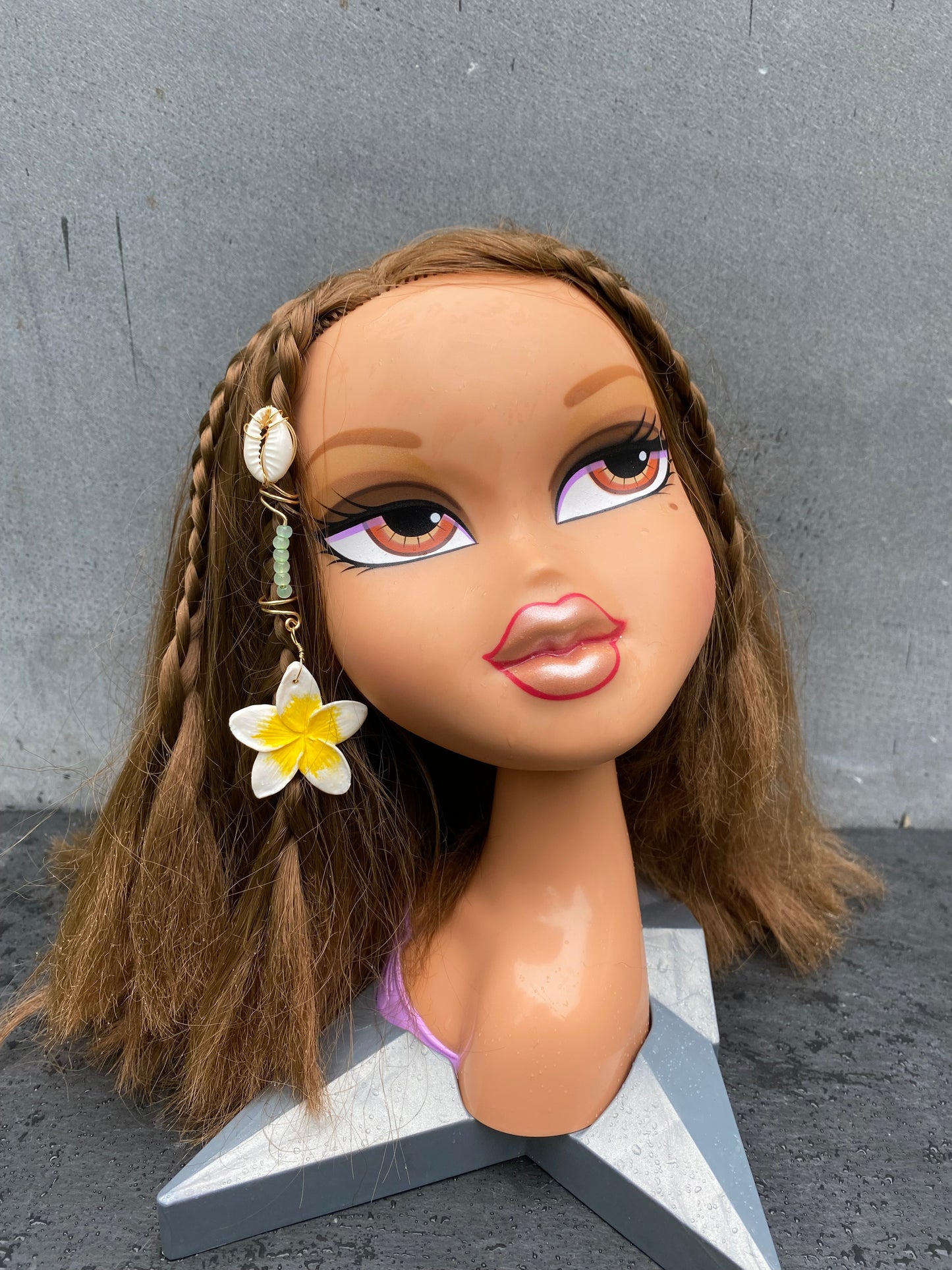 Frangipani hair charm